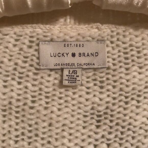 Lucky Brand L White Knit Open Front Sweater - Picture 5 of 12